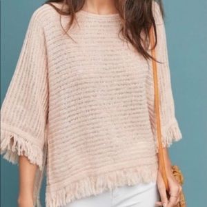 Light pink Anthropologie Sweater Poncho